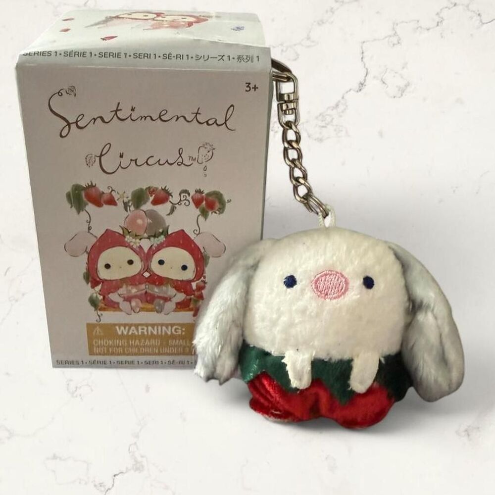 San-X Sentimental Circus Mouton Strawberry Blind Box Plush Keychain NWT Open Box